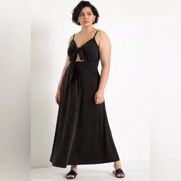 Plus Size Women's Eloquii Sleeveless Front Cutout Maxi Dress, Size 16W - Black Plus Size Women's Eloquii Sleeveless Front Cutout Maxi Dress, Size 16W - Black